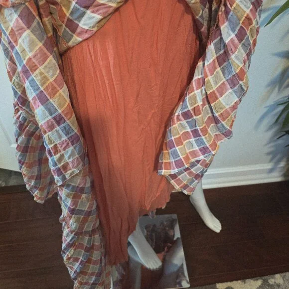 Free People Rainbow Dreams Plaid Dress in Pink/Combo - Picture 15 of 16